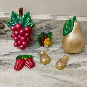 Vintage fruit & vegetable refrigerator magnet set